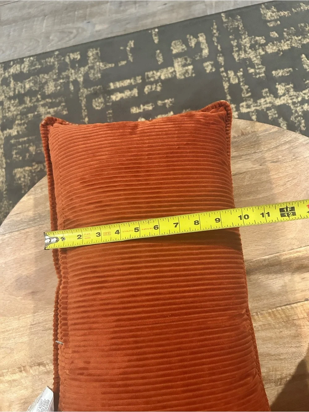 2-Beige/Burnt Orange Embroidered 'Together' Accent Pillows w/ Corduroy Backing